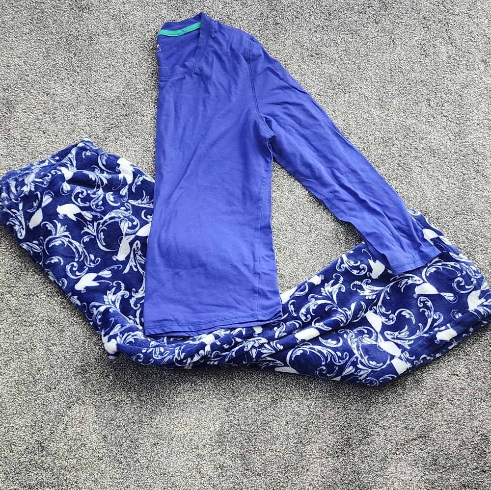 Basic Editions and Joe Boxer Winter Blue Bird Pajama Set